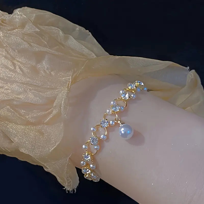 Pearl & Rhinestone Bracelet