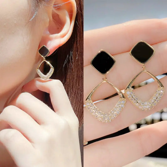 Square Shape Faux Earrings Female