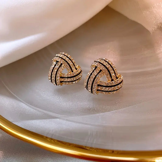 Stylish Shiny Triangle Stud Earrings