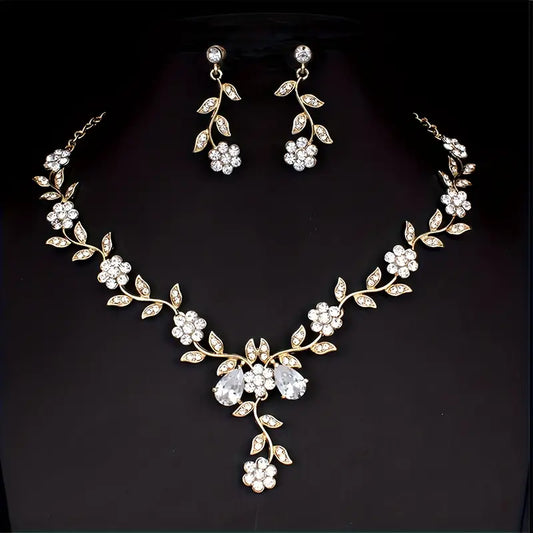 3pcs Earrings Plus Necklace Elegant Jewelry Set