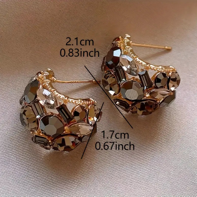 Earrings with Sparkling Glass Accents