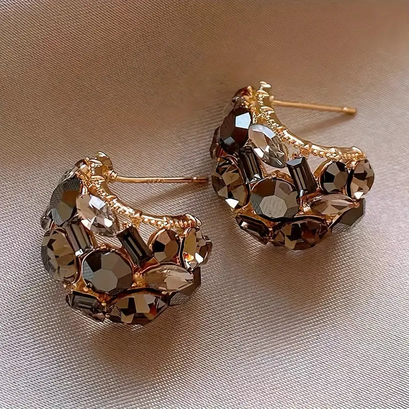 Earrings with Sparkling Glass Accents