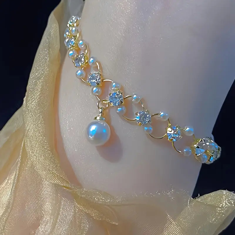 Pearl & Rhinestone Bracelet